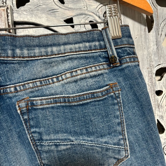 DRIFTWOOD x Free People Marilyn Medium Wash Boho Embroidered Stretch Skinny Jean - Picture 5 of 7